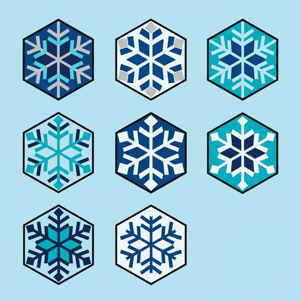 Geometric Snowflake Set