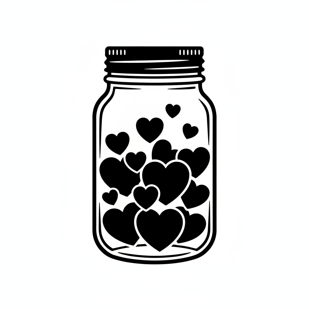 Heart Mason Jar