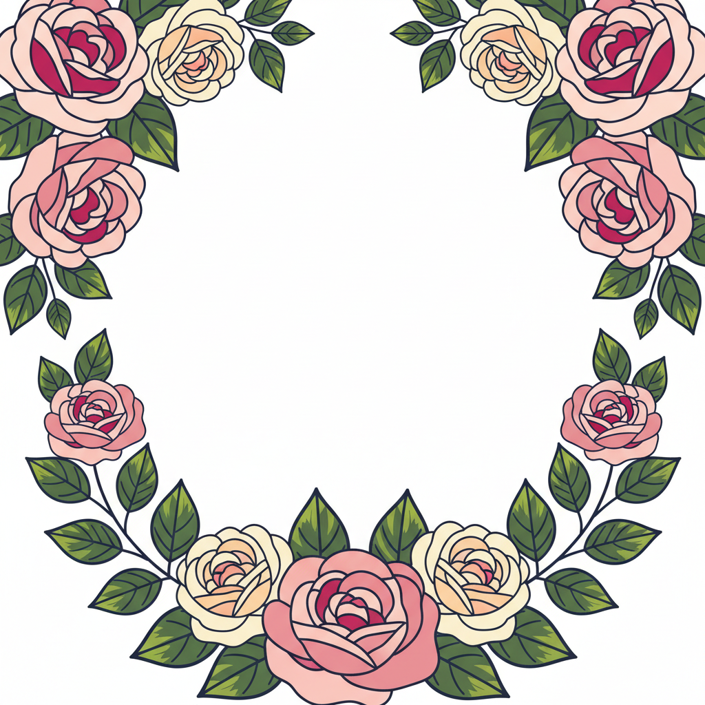 Floral Border Roses